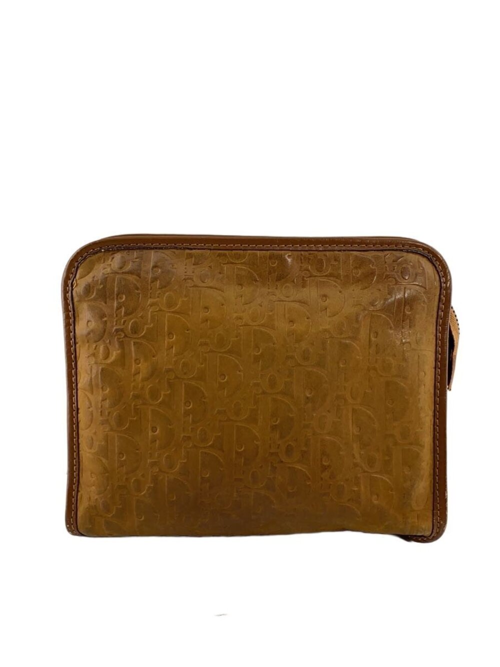 Christian Dior Handbag Leather Brown Monogram